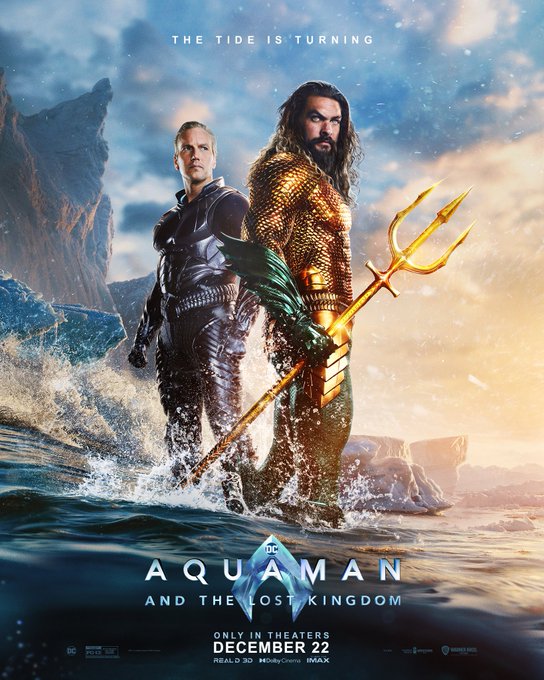 Aquaman and the Lost Kingdom movie poster from Warner Bros.