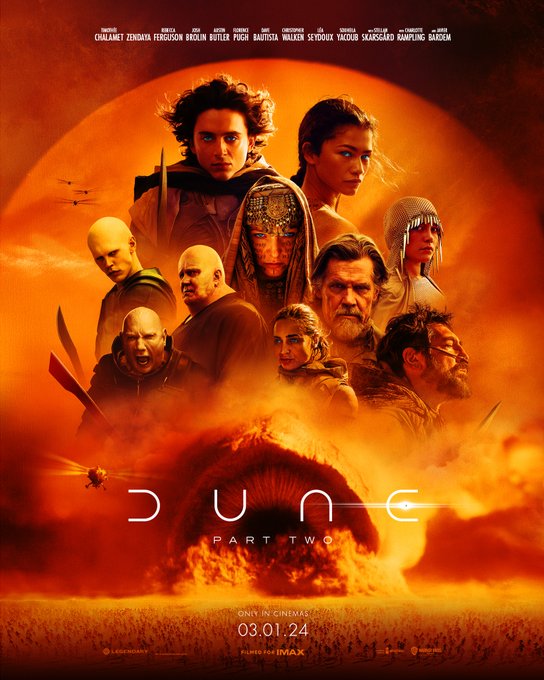 Dune: Part Two movie poster from Warner Bros. Pictures